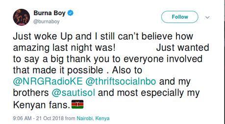 Is this the best apology Kenyans will get from Nigerian singer Burna Boy?