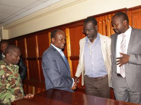 Okoth Obado with co-accused Caspal Obiero and Michael Oyamo