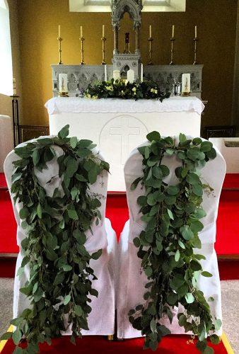 wedding chair decorations chairs with leave blushingbloomsflorist