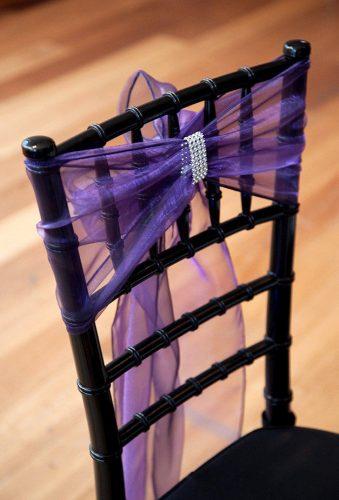 steampunk wedding decorations violet tulle on chair jenniferklementti