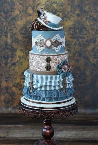 steampunk wedding decorations blue cake sweetlakecakes