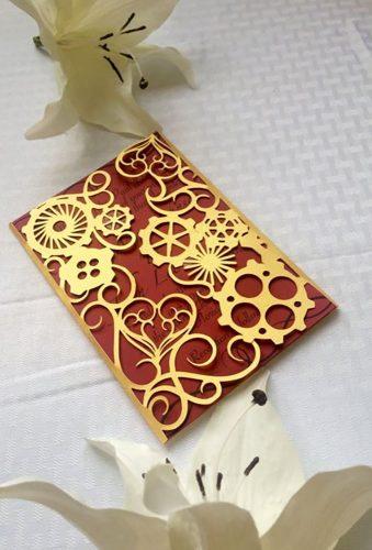steampunk wedding decorations red invitations ShimmeringCeremony
