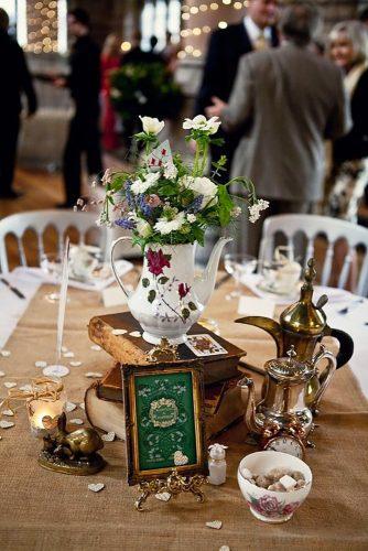 steampunk wedding decorations table decor Cassandra Lane Photography