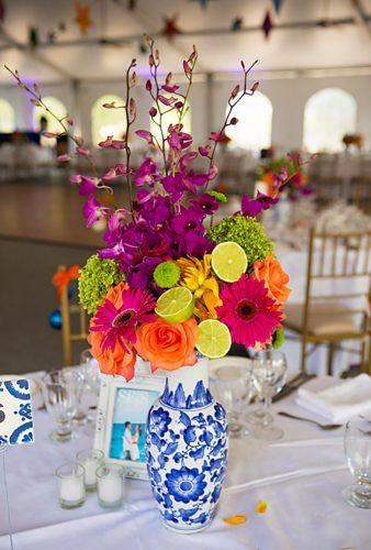 mexican wedding decor flower-centerpiece Jennifer Ballard Photography