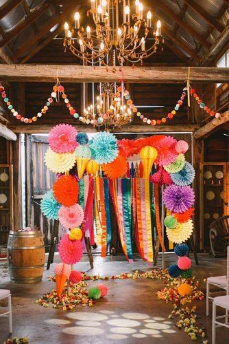 mexican wedding decor colorful arch Lara Hotz
