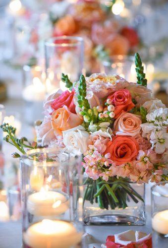 coral wedding decorations flower centerpiece mozingophotography