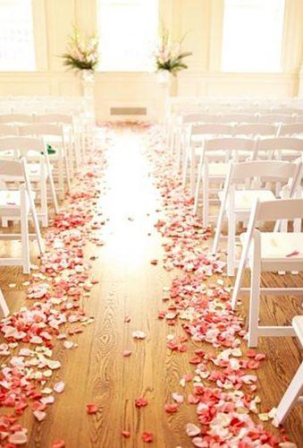 coral wedding decorations coral aisle white flower Binaryflips Photography