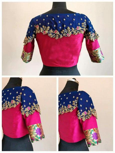 10 New High Neck Blouse Designs For Diwali