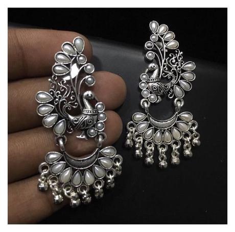92.5 Sterling Silver Jhumka Earrings