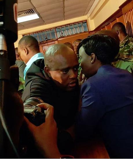 Dennis Itumbi and Jacque Maribe in court after she was granted bail 