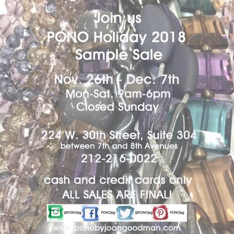 Shopping NYC: PONO 2018 Holiday Jewelry Sample Sale