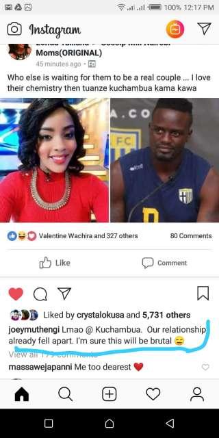 What Joey Muthengi had to say after Kenyans asked her to start dating Mariga already