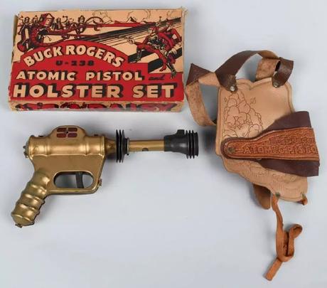 Buck Rogers U-238 Atomic Pistol Holster Set in rare original box, excellent to near-mint condition. Sold for $4,440