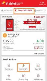 my airtel app 10 pe 100 upi offer