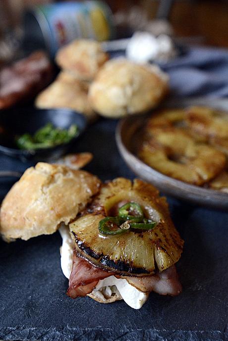 grilled pineapple ham biscuits