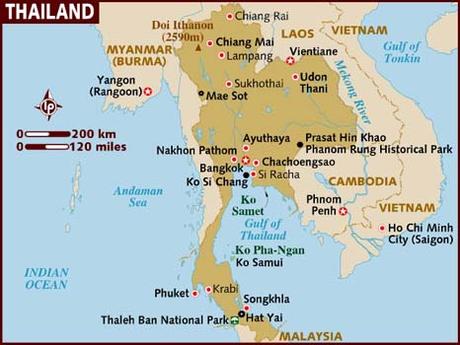 Image result for map of thailand