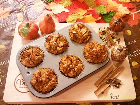 Pumpkin Apple Muffins- Grain, Gluten Free, No Sugar Added