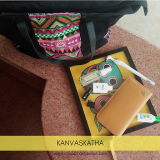 Shopping, Style and Us: India's Top Shopping and Self-Help Blog - Quick Review of the Kanvas Katha Multicolor Velvet Tote Bag 