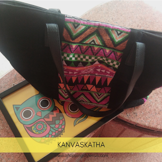 Shopping, Style and Us: India's Top Shopping and Self-Help Blog - Quick Review of the Kanvas Katha Multicolor Velvet Tote Bag 