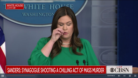 Sarah Huckabee Sanders Bad Day of Lying About the #MAGABomber, “Caravan” and Synagogue Massacre