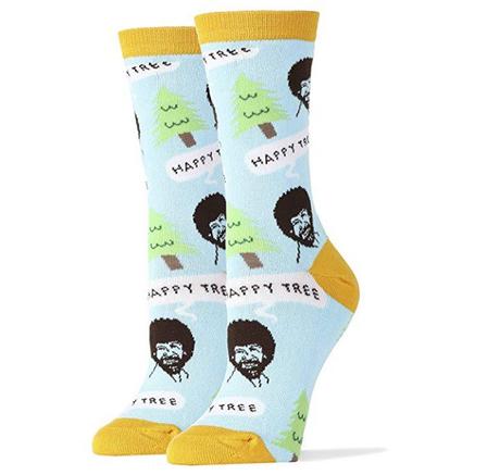 Bob Ross Happy Tree Socks