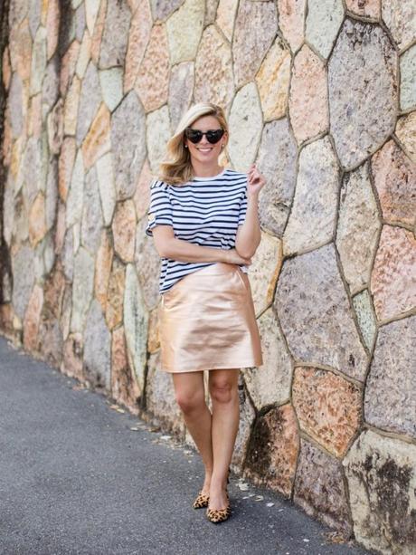 Three ways to wear a metallic skirt this summer