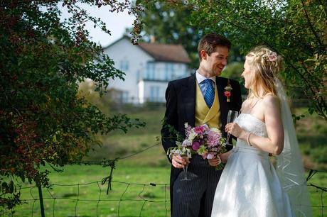 bride and groom portraits at a suffolk autumn wedding