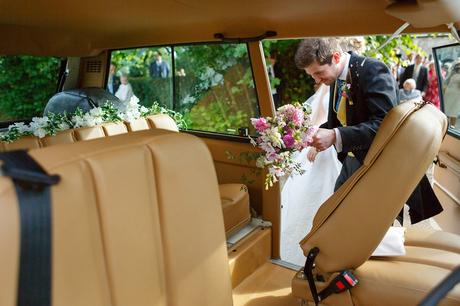 getting into the wedding car