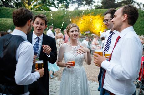 bride and groom entertain their guests at pennard house