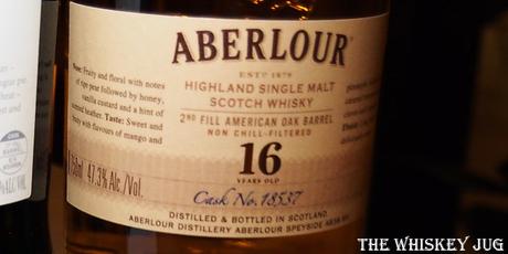 Aberlour 16 Years Single Cask Label