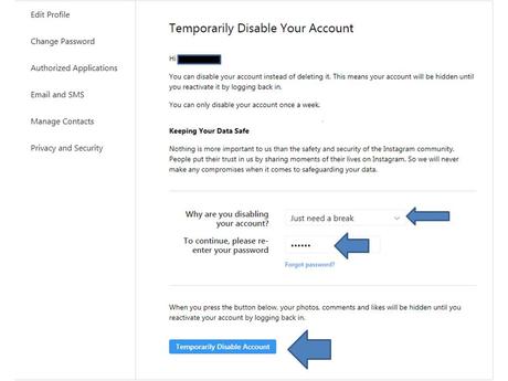 How to delete Instagram account temporarily