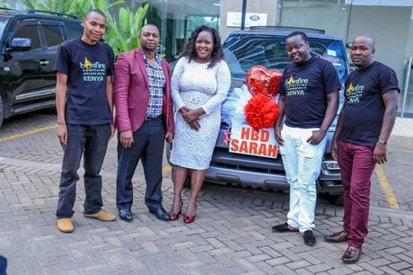 Simon Kabu (second on left) and his wife Sarah Kabu during her birthday in  July 2017 