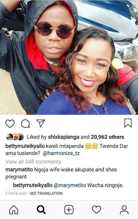 “Siogopi Sarah” Betty Kyallo declares as she flirts with Harmonize