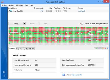 Disk defragmentation tool Autodisc