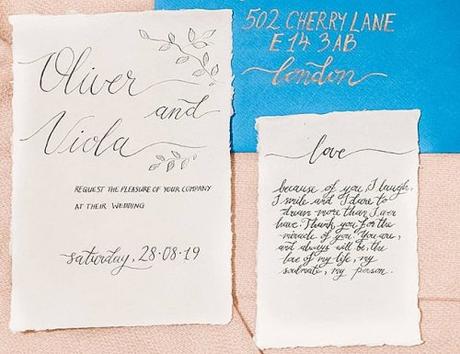 wedding vows for her calligraphy design