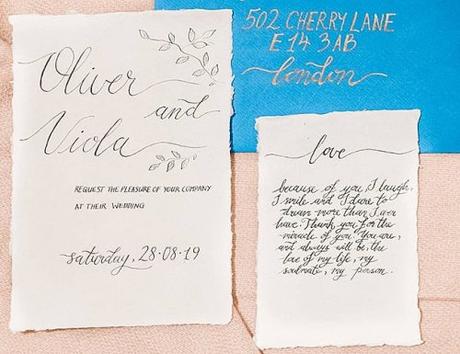 wedding vows for her calligraphy design