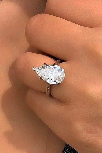 engagement ring trends 2018 pear cut diamond solitaire