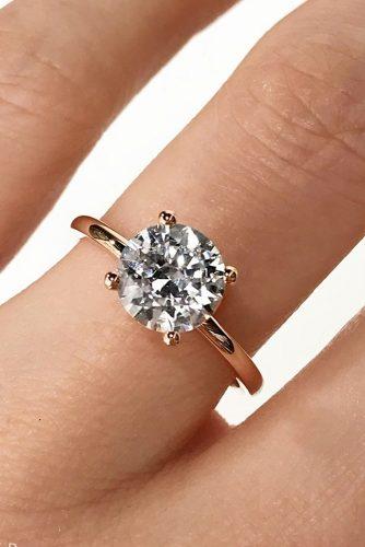 engagement ring trends 2018 rose gold simple round cut diamond solitaire