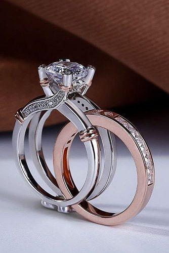 engagement ring trends 2018 modern unique wedding set two tone