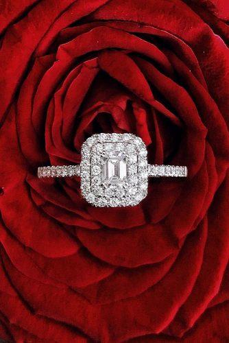 engagement ring trends 2018 diamond double halo pave band radiant cut