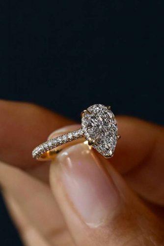 engagement ring trends 2018 rose gold simple pear shaped