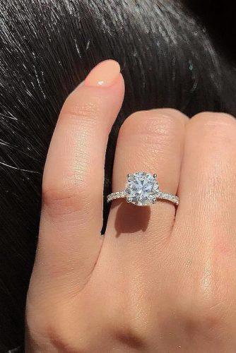 engagement-ring trends 2018 simple pave band white gold solitaire bridal ring