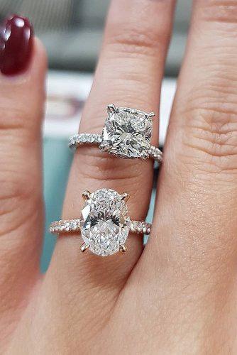 engagement ring trends 2018 solitaire diamond cushion cut oval cut pave band