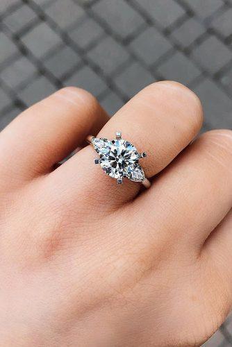 engagement ring trends 2018 three stones modern unique diamond