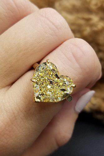  engagement ring trends 2018 solitaire heart cut yellow diamond