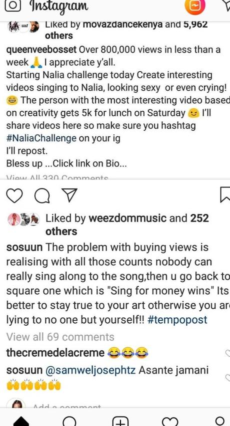 ‘A million views and no one cans sing the song’ Sosuun blasts Vera for allegedly buying YouTube views