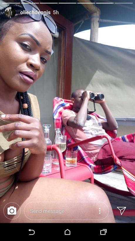 Paula Mumiah and Dennis Oliech enjoying quality time together in Masai Mara 