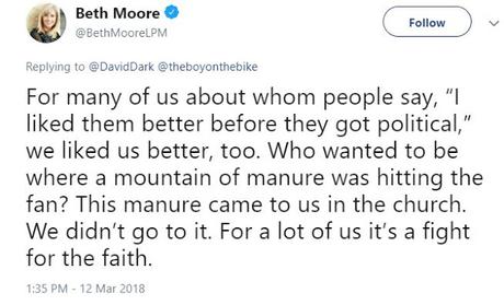 Forget 'What color is your parachute?', Beth Moore wants to know the color of the hands that wrote the books on your shelf