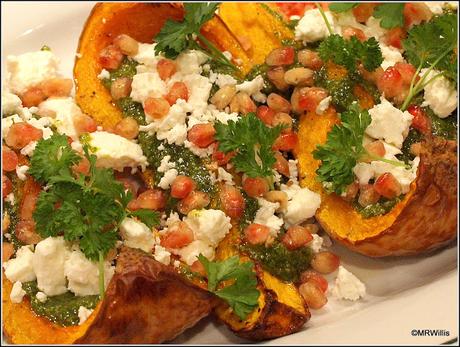 Butternut Squash with Feta and Pomegranate
