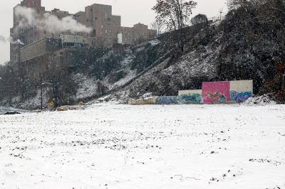 The site of the remains of Jersey City's Van Leer Chocalate Factory, December 2, 2007